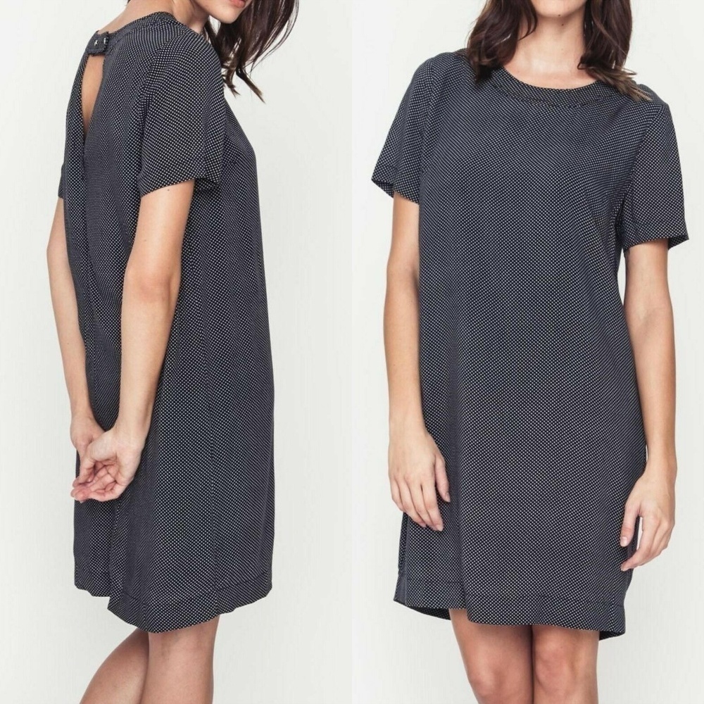 Mo Vint Black White Polka Dot Shift Dress